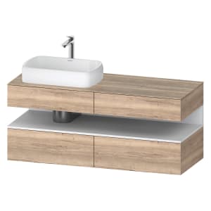 Duravit Qatego Konsolenwaschtischunterbau mit Ausschnitt links 140 x 60 cm, 4 Auszüge