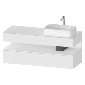 Duravit Qatego Konsolenwaschtischunterbau mit Ausschnitt rechts 140 x 60 cm, 4 Auszüge