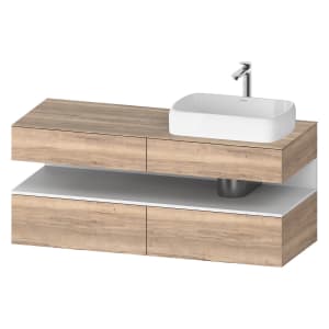 Duravit Qatego Konsolenwaschtischunterbau mit Ausschnitt rechts 140 x 60 cm, 4 Auszüge