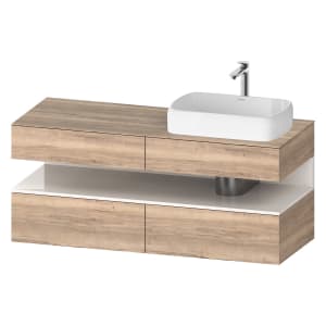 Duravit Qatego Konsolenwaschtischunterbau mit Ausschnitt rechts 140 x 60 cm, 4 Auszüge