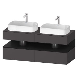 Duravit Qatego Konsolenwaschtischunterbau mit zwei Ausschnitten 140 x 60 cm, 4 Auszüge