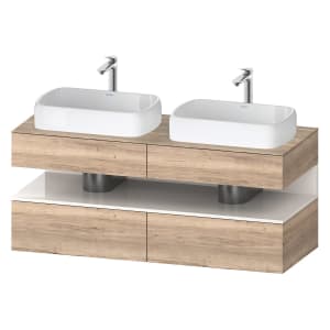 Duravit Qatego Konsolenwaschtischunterbau mit zwei Ausschnitten 140 x 60 cm, 4 Auszüge