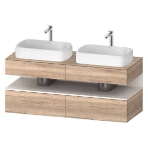 Duravit Qatego Konsolenwaschtischunterbau mit zwei Ausschnitten 140 x 60 cm, 4 Auszüge