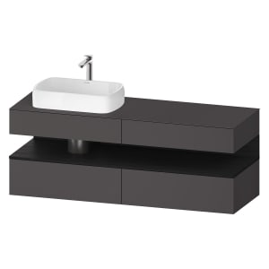 Duravit Qatego Konsolenwaschtischunterbau mit Ausschnitt links 160 x 60 cm, 4 Auszüge