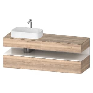 Duravit Qatego Konsolenwaschtischunterbau mit Ausschnitt links 160 x 60 cm, 4 Auszüge
