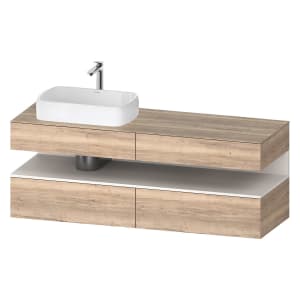 Duravit Qatego Konsolenwaschtischunterbau mit Ausschnitt links 160 x 60 cm, 4 Auszüge