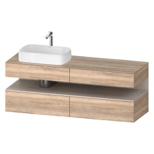 Duravit Qatego Konsolenwaschtischunterbau mit Ausschnitt links 160 x 60 cm, 4 Auszüge