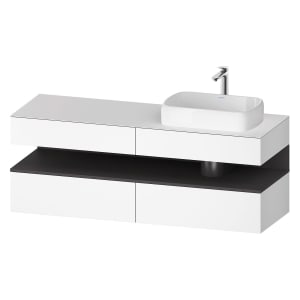 Duravit Qatego Konsolenwaschtischunterbau mit Ausschnitt rechts 160 x 60 cm, 4 Auszüge, mit LED Beleuchtung