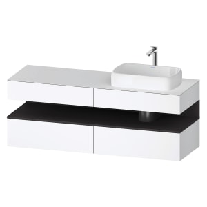 Duravit Qatego Konsolenwaschtischunterbau mit Ausschnitt rechts 160 x 60 cm, 4 Auszüge, mit LED Beleuchtung