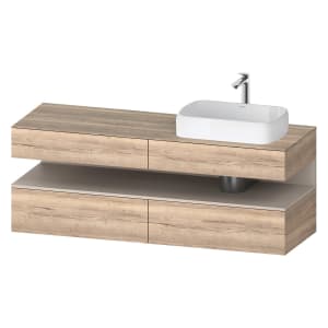 Duravit Qatego Konsolenwaschtischunterbau mit Ausschnitt rechts 160 x 60 cm, 4 Auszüge, mit LED Beleuchtung