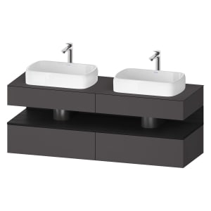 Duravit Qatego Konsolenwaschtischunterbau mit zwei Ausschnitten 160 x 60 cm, 4 Auszüge