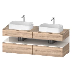 Duravit Qatego Konsolenwaschtischunterbau mit zwei Ausschnitten 160 x 60 cm, 4 Auszüge