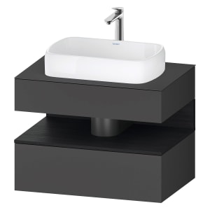 Duravit Qatego Konsolenwaschtischunterbau mit Ausschnitt mittig 80 x 60 cm, 2 Auszüge, mit LED Beleuchtung