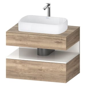 Duravit Qatego Konsolenwaschtischunterbau mit Ausschnitt mittig 80 x 60 cm, 2 Auszüge, mit LED Beleuchtung