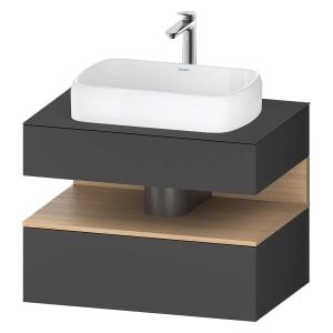 Duravit Qatego Konsolenwaschtischunterbau mit Ausschnitt mittig 80 x 60 cm, 2 Auszüge