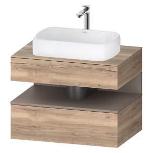 Duravit Qatego Konsolenwaschtischunterbau mit Ausschnitt mittig 80 x 60 cm, 2 Auszüge, mit LED Beleuchtung