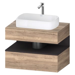 Duravit Qatego Konsolenwaschtischunterbau mit Ausschnitt mittig 80 x 60 cm, 2 Auszüge, mit LED Beleuchtung