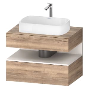 Duravit Qatego Konsolenwaschtischunterbau mit Ausschnitt mittig 80 x 60 cm, 2 Auszüge, mit LED Beleuchtung