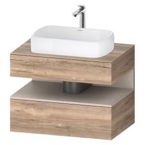 Duravit Qatego Konsolenwaschtischunterbau mit Ausschnitt mittig 80 x 60 cm, 2 Auszüge, mit LED Beleuchtung