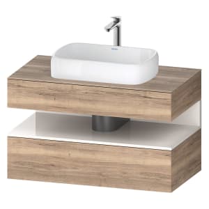 Duravit Qatego Konsolenwaschtischunterbau mit Ausschnitt mittig 100 x 60 cm, 2 Auszüge, mit LED Beleuchtung