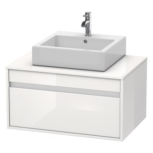 Duravit Ketho Waschtischunterbau 80 cm wandhängend, 1 Auszug, für 1 Aufsatzbecken mittig