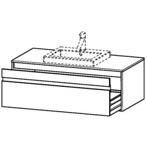 Duravit Ketho Waschtischunterbau 120 cm wandhängend, 1 Auszug, für 1 Einbauwaschtisch mittig
