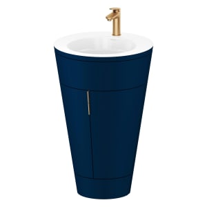 Duravit Starck 1 c-bonded Waschtisch mit Unterschrank bodenstehend, 2 Türen und Innenbeleuchtung