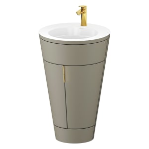 Duravit Starck 1 c-bonded Waschtisch mit Unterschrank bodenstehend, 2 Türen und Innenbeleuchtung