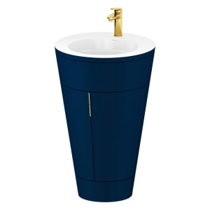 Duravit Starck 1 c-bonded Waschtisch mit Unterschrank bodenstehend, 2 Türen und Innenbeleuchtung