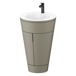 Duravit Starck 1 c-bonded Waschtisch mit Unterschrank bodenstehend, 2 Türen und Innenbeleuchtung