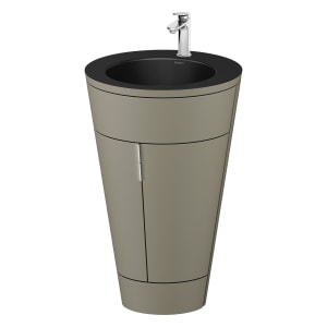 Duravit Starck 1 c-bonded Waschtisch mit Unterschrank bodenstehend, 2 Türen und Innenbeleuchtung