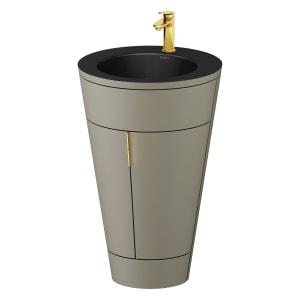 Duravit Starck 1 c-bonded Waschtisch mit Unterschrank bodenstehend, 2 Türen und Innenbeleuchtung