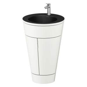 Duravit Starck 1 c-bonded Waschtisch mit Unterschrank bodenstehend, 2 Türen und Innenbeleuchtung