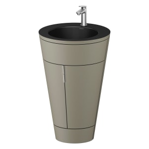 Duravit Starck 1 c-bonded Waschtisch mit Unterschrank bodenstehend, 2 Türen und Innenbeleuchtung