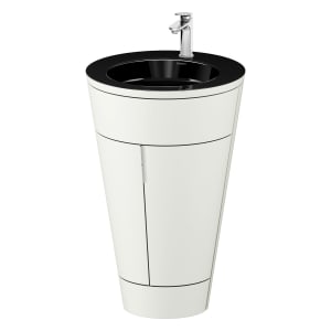 Duravit Starck 1 c-bonded Waschtisch mit Unterschrank bodenstehend, 2 Türen und Innenbeleuchtung