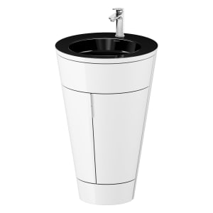 Duravit Starck 1 c-bonded Waschtisch mit Unterschrank bodenstehend, 2 Türen und Innenbeleuchtung