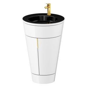 Duravit Starck 1 c-bonded Waschtisch mit Unterschrank bodenstehend, 2 Türen und Innenbeleuchtung