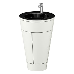 Duravit Starck 1 c-bonded Waschtisch mit Unterschrank bodenstehend, 2 Türen und Innenbeleuchtung