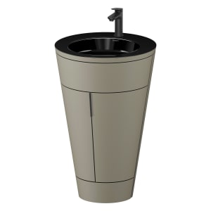 Duravit Starck 1 c-bonded Waschtisch mit Unterschrank bodenstehend, 2 Türen und Innenbeleuchtung