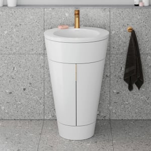 Duravit Starck 1 c-bonded Waschtisch mit Unterschrank bodenstehend, 2 Türen und Innenbeleuchtung