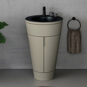 Duravit Starck 1 c-bonded Waschtisch mit Unterschrank bodenstehend, 2 Türen und Innenbeleuchtung