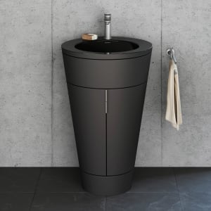 Duravit Starck 1 c-bonded Waschtisch mit Unterschrank bodenstehend, 2 Türen und Innenbeleuchtung