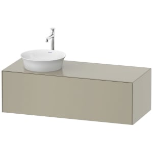 Duravit White Tulip Konsolenwaschtischunterbau mit Ausschnitt links 130 x 40,8 cm, 1 Auszug, grifflos