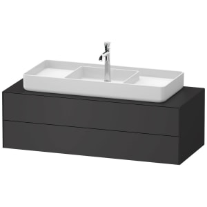 Duravit White Tulip Konsolenwaschtischunterbau mit Ausschnitt mittig 130 x 40,8 cm, 2 Auszüge, grifflos