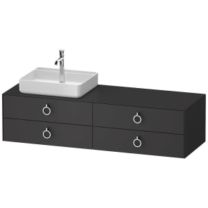 Duravit White Tulip Konsolenwaschtischunterbau mit Ausschnitt links 160 x 40,8 cm, 4 Auszüge mit Griff