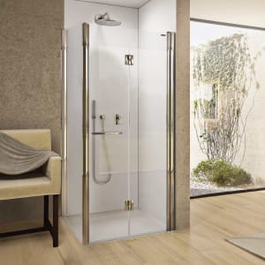 DUSCHOLUX Bella Vita 3 Drehfalttür 80 x 200 cm für Seitenteil, Anschlag rechts mit CareTec Pro-Beschichtung