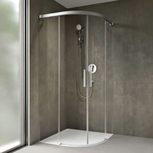 DUSCHOLUX Bella Vita 3 Plus Runddusche asymmetrisch mit Schiebetür Maßanfertigung bis B: 80 x 90 H: 200 cm, Mod. 800