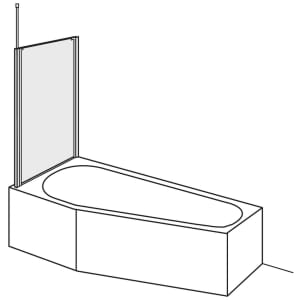 DUSCHOLUX Bella Vita C Seitenteil 75 x 150 cm feststehend für Badewannen, mit CareTec Pro-Beschichtung