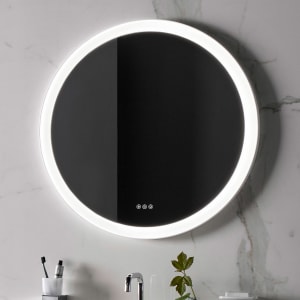 Emco Badezimmerspiegel Round Ø 90 cm mit LED-Beleuchtung und Metallrahmen