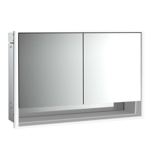 Emco loft LED-Lichtspiegelschrank 120 cm, 2 Türen und Unterfach, Unterputzmodell